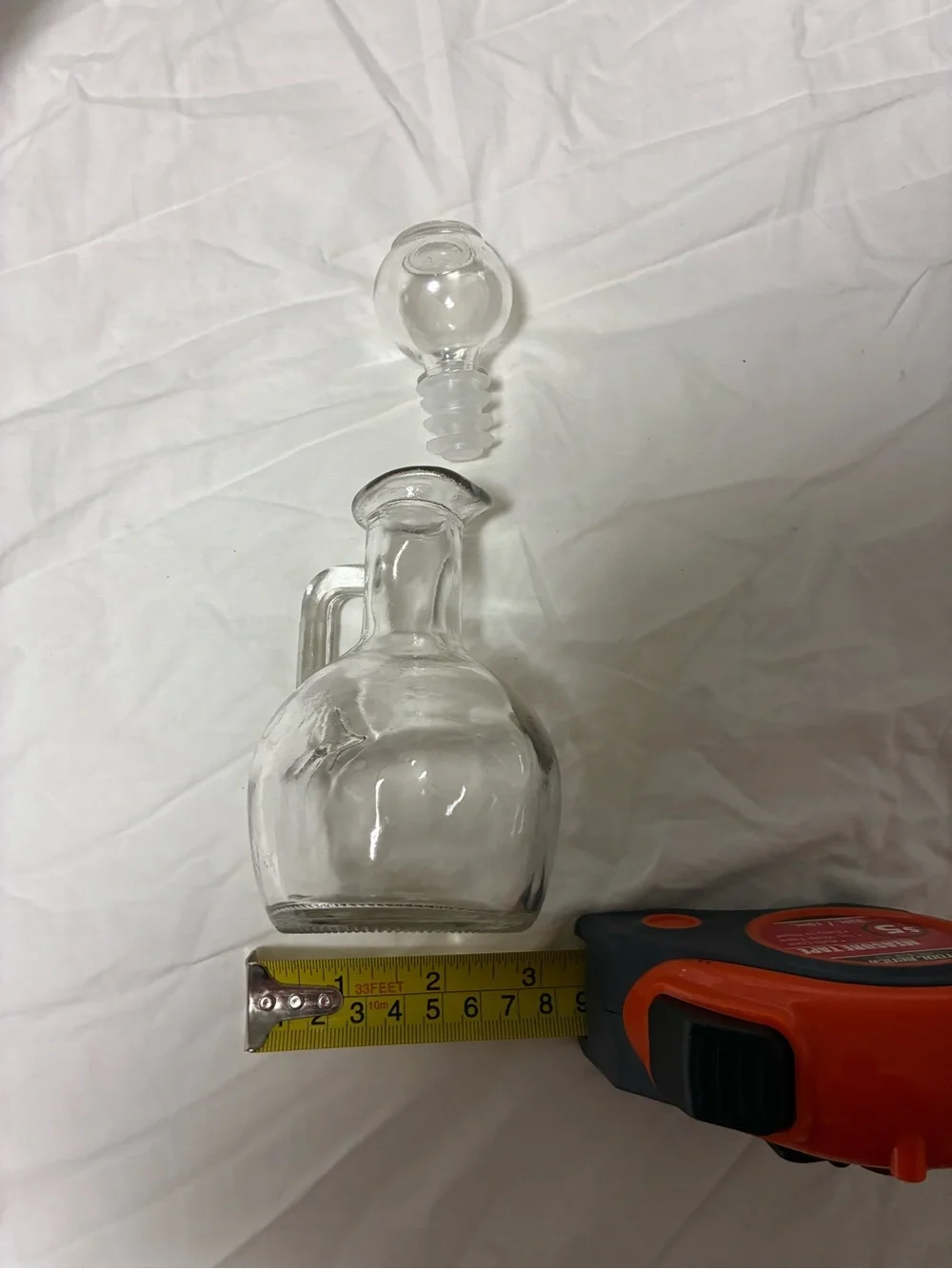 Clear Glass Oil Cruet Bottle with Stopper - Clear